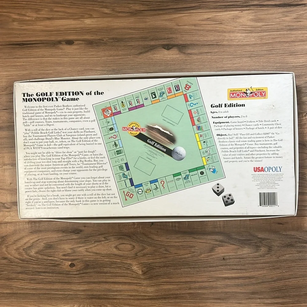 Monopoly Golf Edition Board Game Parker Brothers 1996